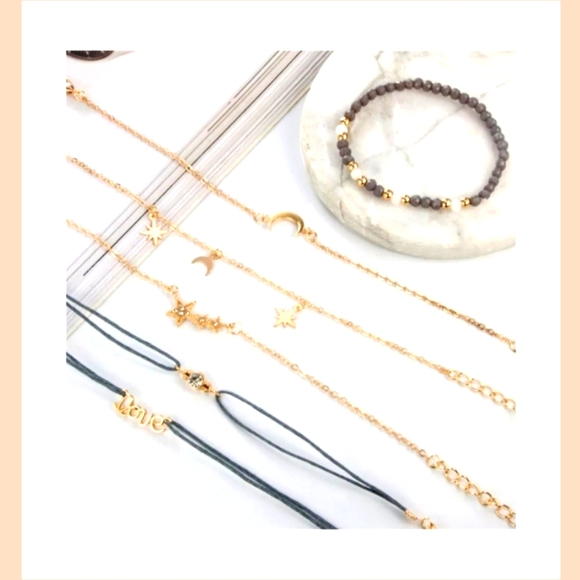 Moon Charm Layered Bracelet Set - Picture 2 of 7